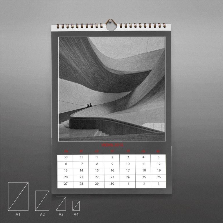 Макет календаря настенного с фотографиями